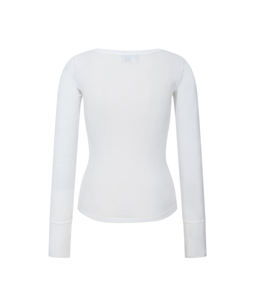 Zen Button Long Sleeve Top (Ivory)