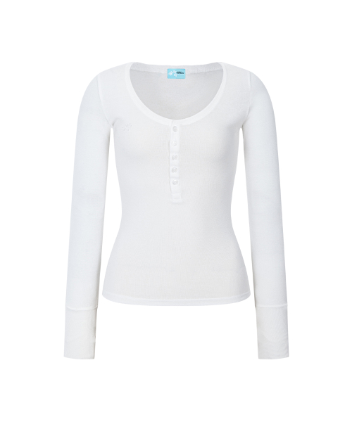 Zen Button Long Sleeve Top (Ivory)