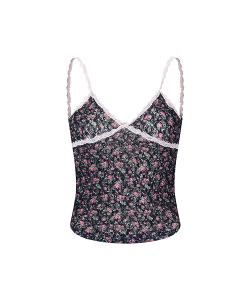 Maisie Lace Sleeveless Top (Black)
