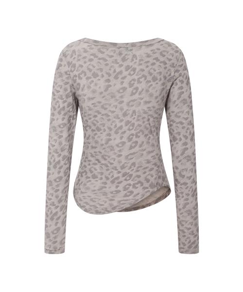 Sabine Leopard Long Sleeve Top (Skin)