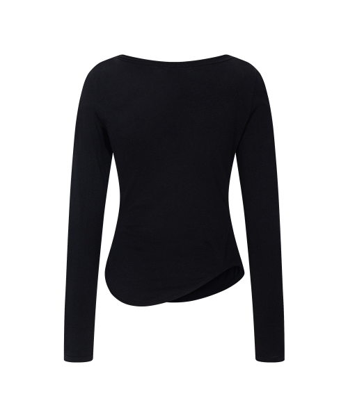 Sabine Basic Long Sleeve Top (Black)