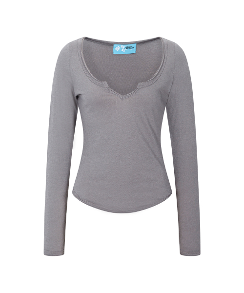 Sabine Basic Long Sleeve Top (Vintage Grey)
