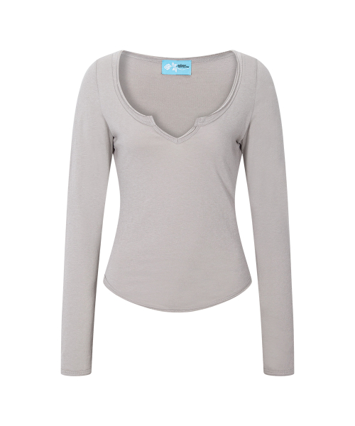 Sabine Basic Long Sleeve Top (Sand)