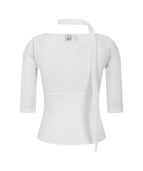 Heidi Shirring Long Sleeve Top (Ivory)
