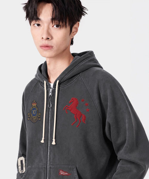 VLAD PIGMENT MUSTANG HOODED ZIP-UP_2 COLOR