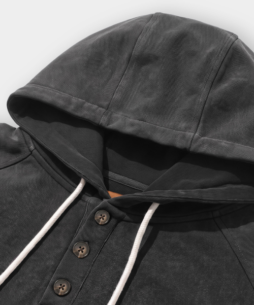 VLAD RAGLAN HENLEY NECK HOODED T-SHIRT_2 COLOR