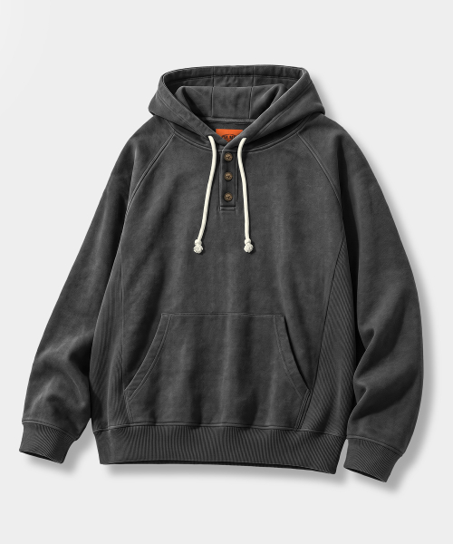 VLAD RAGLAN HENLEY NECK HOODED T-SHIRT_2 COLOR