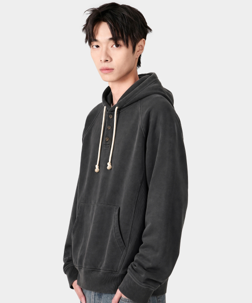 VLAD RAGLAN HENLEY NECK HOODED T-SHIRT_2 COLOR