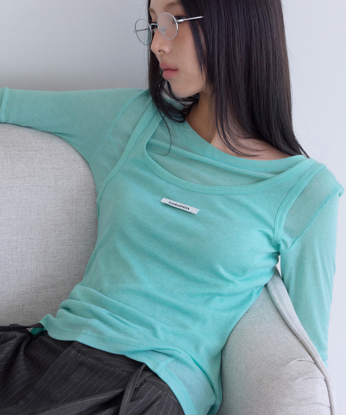 Layerd Sheer Top Set, MINT