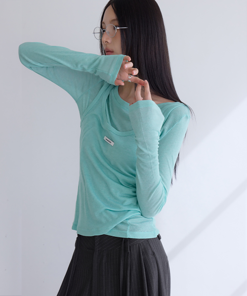 Layerd Sheer Top Set, MINT
