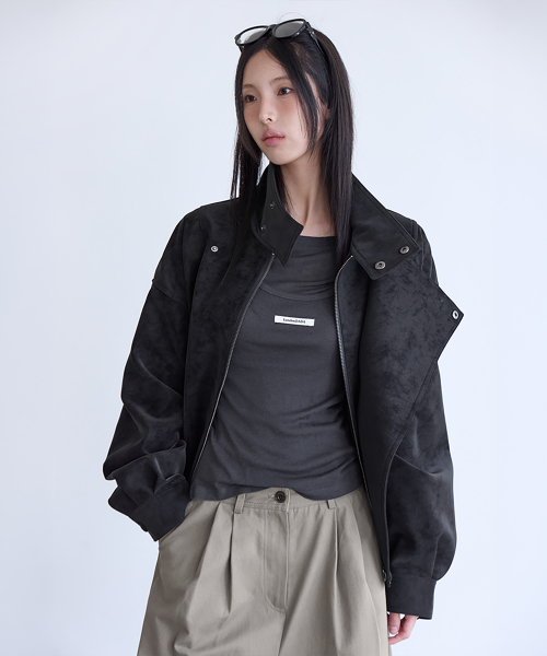 Layerd Sheer Top Set, CHARCOAL