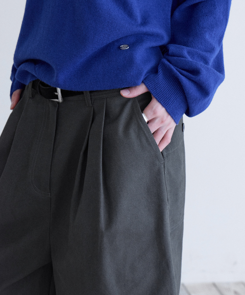 Cotton Twill Bermuda Shorts, CHARCOAL