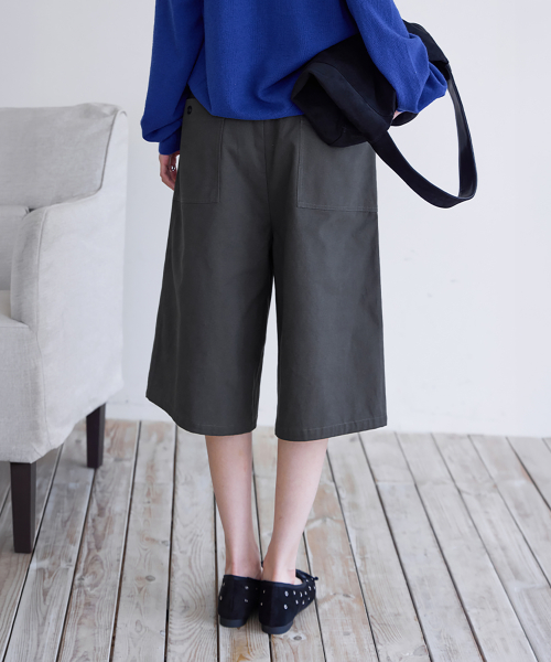 Cotton Twill Bermuda Shorts, CHARCOAL