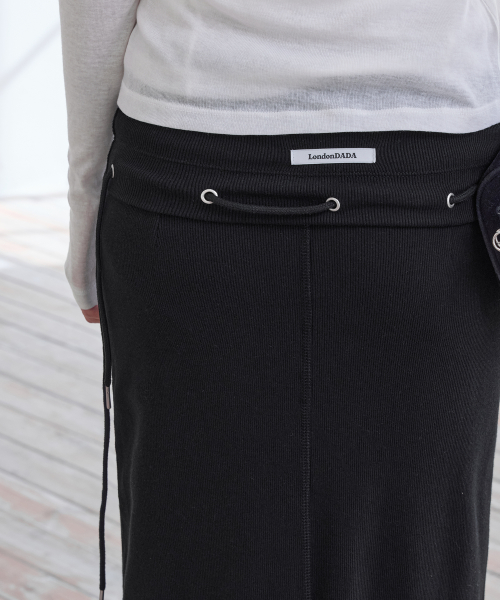 Folded Eyelet Skirt, BLACK
