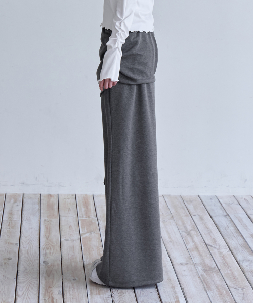 Shirring Layerd Long Skirt, 2colors
