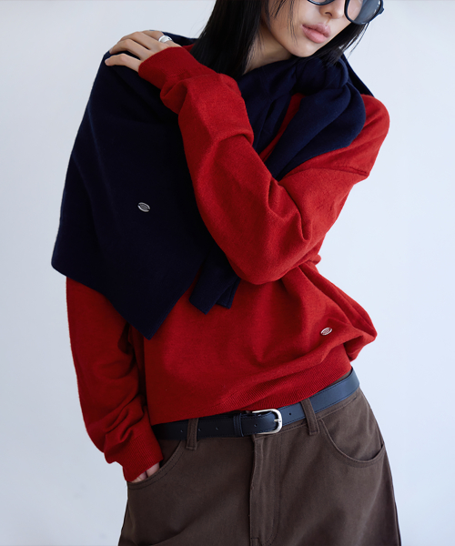 Essential Washable Round Knit, RED