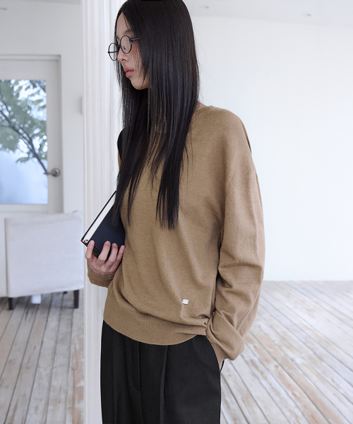 Essential Washable Round Knit, CAMEL BEIGE