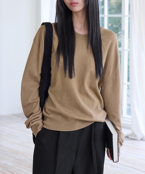 Essential Washable Round Knit, CAMEL BEIGE