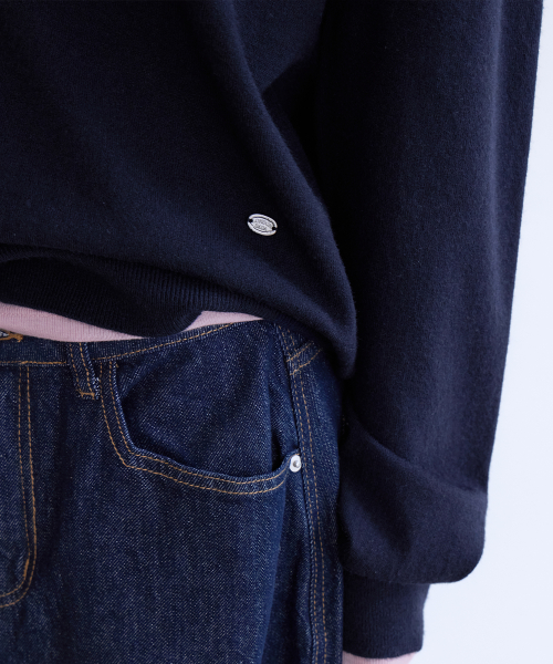 Essential Washable Round Knit, NAVY