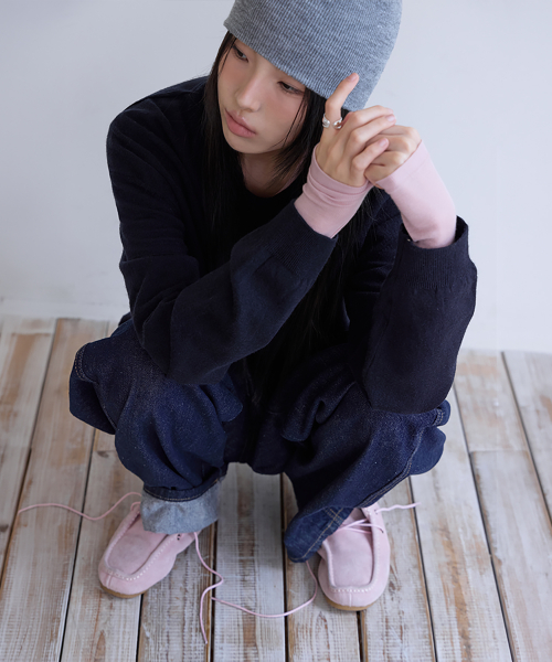 Essential Washable Round Knit, NAVY