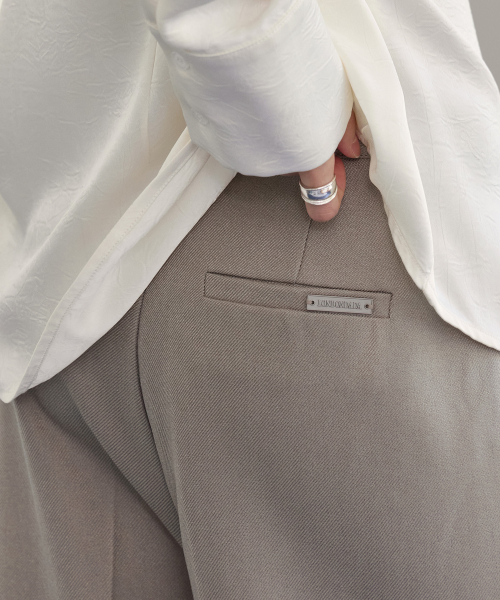 Raw Edge Slacks, TAUPE