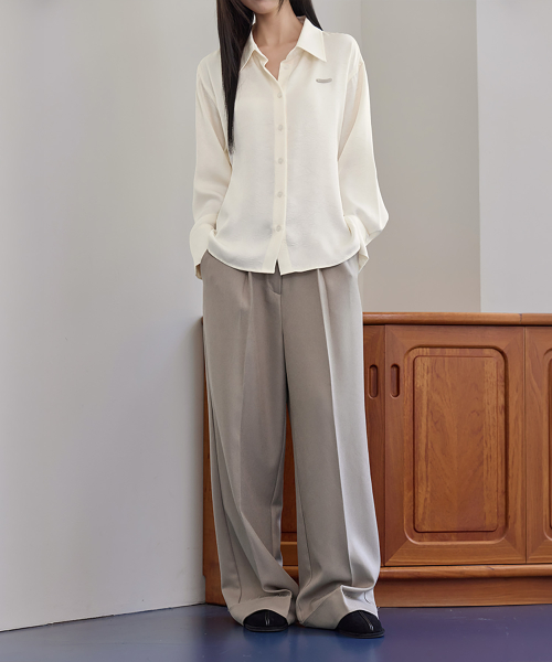 Raw Edge Slacks, TAUPE