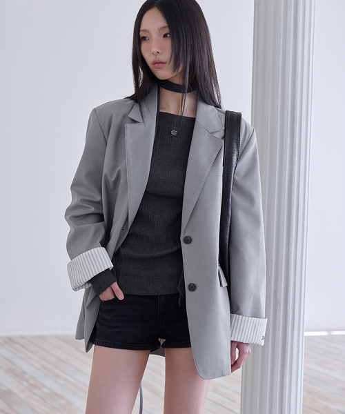 Tie Long Sleeve T-Shirt, CHARCOAL