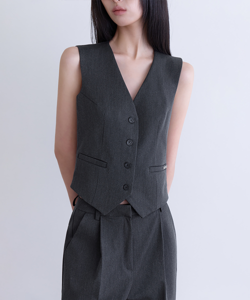 [SET-UP] Essential Tailored Vest, CHARCOAL