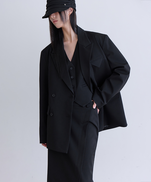 [SET-UP] Essential Tailored Vest, BLACK