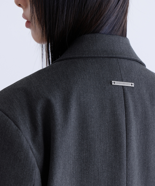 [SET-UP] Essential Tailored Oversized Jacket, CHARCOAL