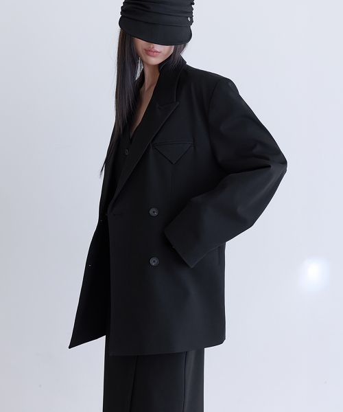 [SET-UP] Essential Tailored Oversized Jacket, BLACK