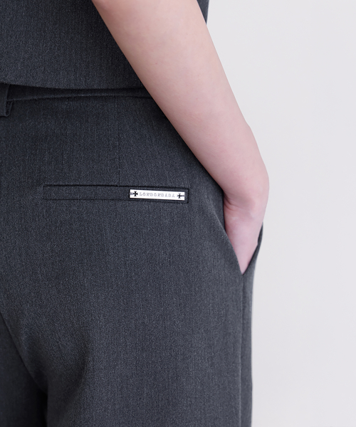 [SET-UP] Essential Tailored One-Tuck Straight Slacks, CHARCOAL