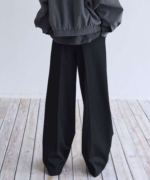 [SET-UP] Essential Tailored One-Tuck Straight Slacks, BLACK