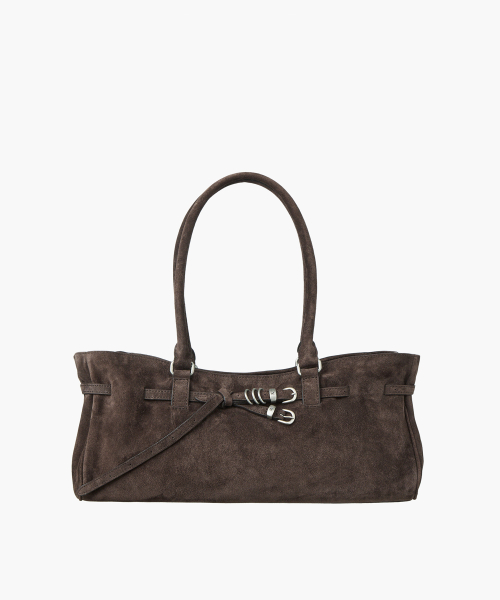 SOFT GRANDMA SHOULDER BAG_ash brown suede