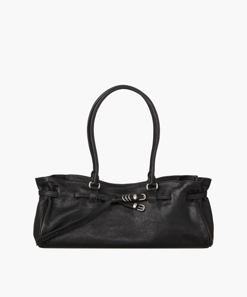 SOFT GRANDMA SHOULDER BAG_black washed nappa