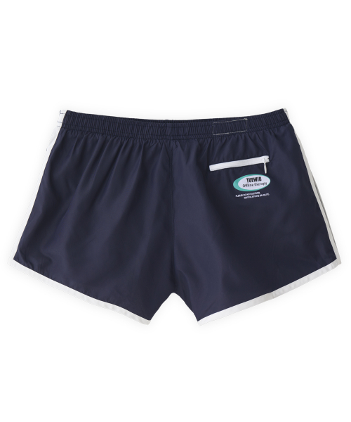 Line track shorts in dark blue