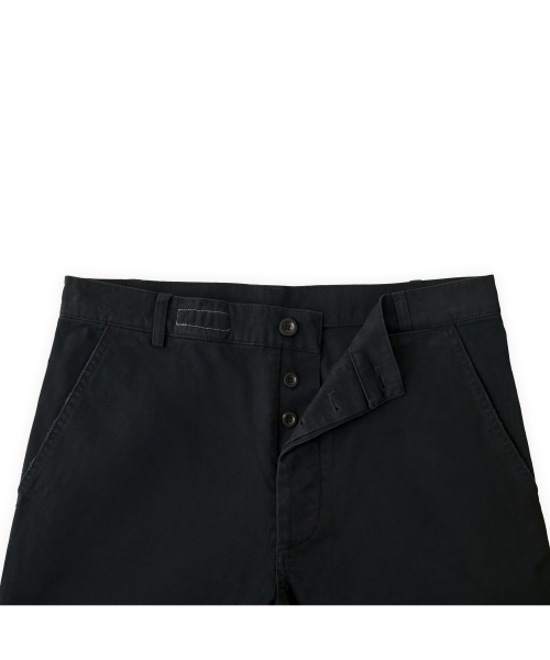 003 washed cotton crop pants in matte black