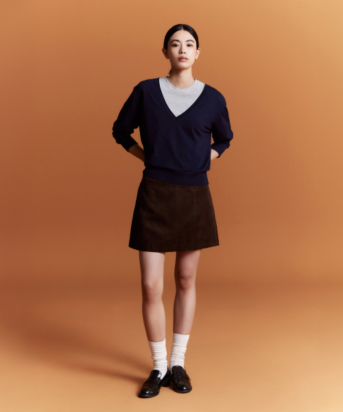 [Soft Yarn] Deep V-Neck Knit_SPKWG49G01