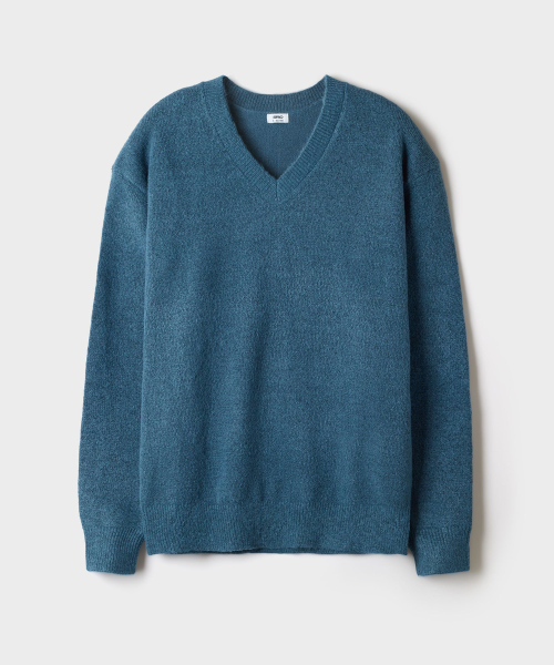 [Soft Yarn] Fuzzy Vneck Sweater_SPKWG4TC02