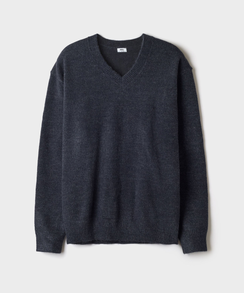 [Soft Yarn] Fuzzy Vneck Sweater_SPKWG4TC02