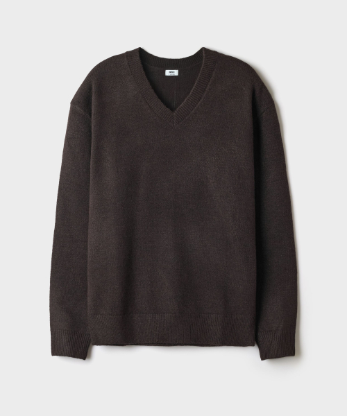 [Soft Yarn] Fuzzy Vneck Sweater_SPKWG4TC02