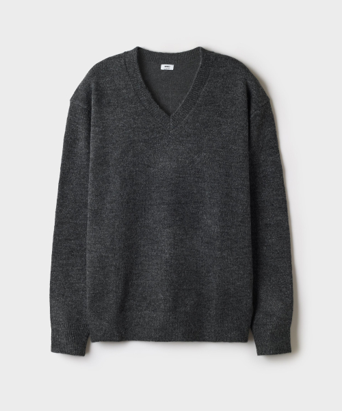 [Soft Yarn] Fuzzy Vneck Sweater_SPKWG4TC02