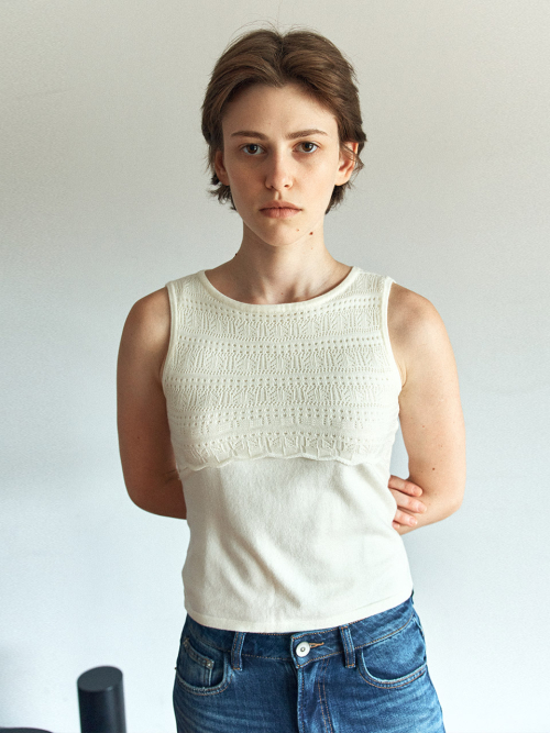 Scallop Bolero & Punch Knit Set (2color)