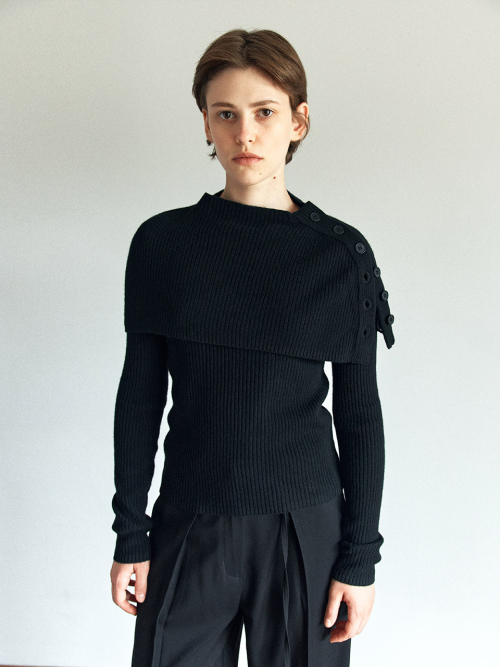 Button Cape Knit Set (2color)