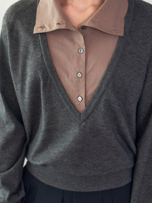 Layered V Neck Knit