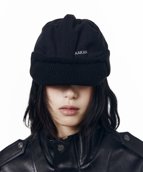 Knit Visor Cap (Black)