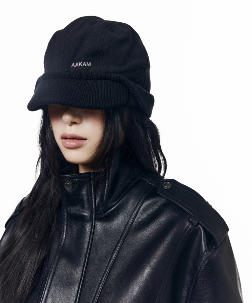 Knit Visor Cap (Black)