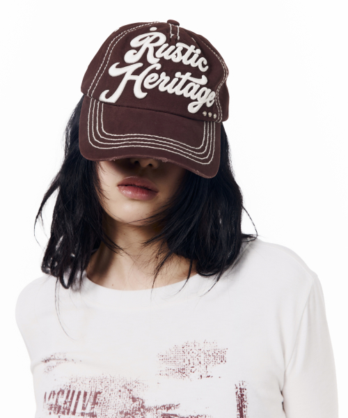 Rustic Stud Ball Cap (Burgundy)