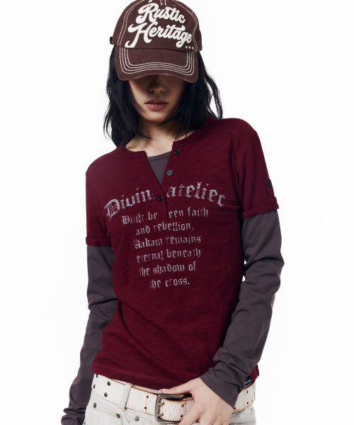 Rustic Stud Ball Cap (Burgundy)