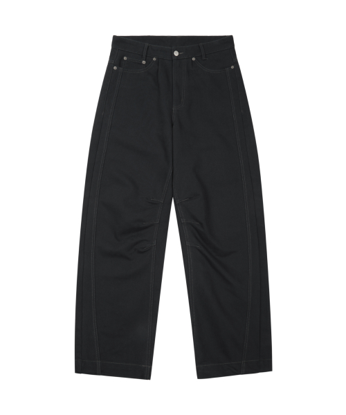 KPT Semi Wide Denim Pants (Black)